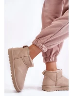 Dámské semišové nízké boty do sněhu Světle béžová model 21601968 - Boto Dámské semišové nízké boty do sněhu Světle béžová model 21601968 - Boto