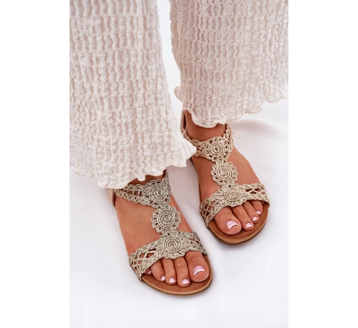 Plné Dámské Sandály S Vzorem  Zlaté model 21693554 - Artiker