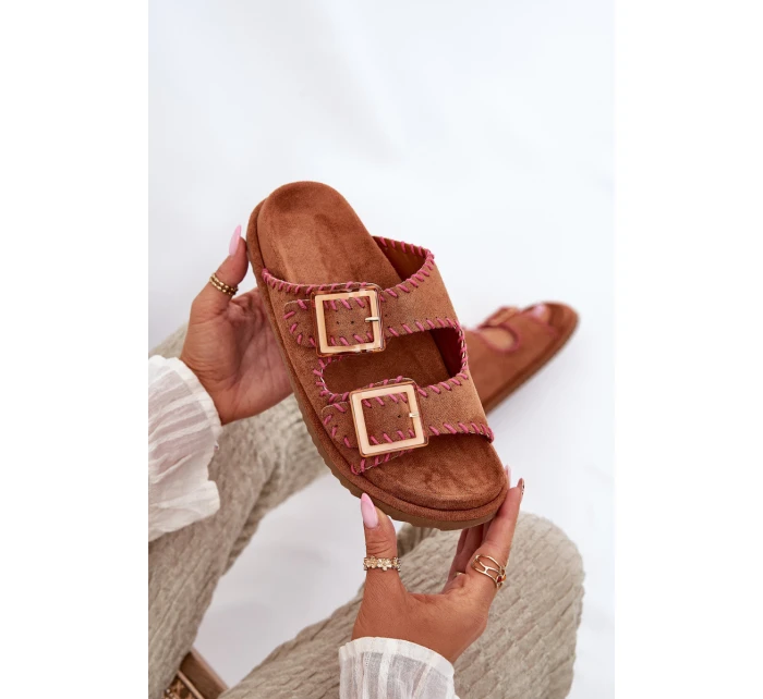 Dámské Sandały S Přezkami A Dekorativním Hnědé model 21696590 - Boto Dámské Sandały S Přezkami A Dekorativním Hnědé model 21696590 - Boto