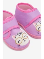 Dětské pantofle na suchý zip fialové Katline Dětské pantofle na suchý zip fialové Katline