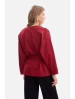 Pletené sako bez s otevřenou přední částí bordó model 21379800 - BeWear