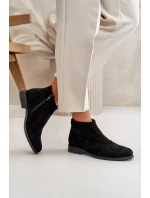 Dámské Kotníkové Boty Na Plochém Podpatku Ažurové Černé S.Barski Dámské Kotníkové Boty Na Plochém Podpatku Ažurové Černé S.Barski