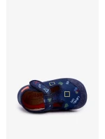 Dětské elastické papuče na suchý zip – tmavě modré Ambette Dětské elastické papuče na suchý zip – tmavě modré Ambette