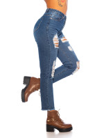 Sexy máma Fit roztrhané džíny