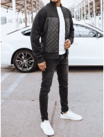 Pánská prošívaná tmavě šedá bunda Dstreet TX4577