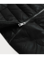Černá dámská bunda s kožešinovým límcem (AG6-28)