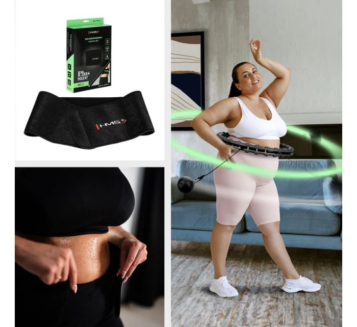 Hula Hop set HHW11 BLACK s výstupky a závažím + opasek BR163 BLACK PLUS SIZE HMS Hula Hop set HHW11 BLACK s výstupky a závažím + opasek BR163 BLACK PLUS SIZE HMS