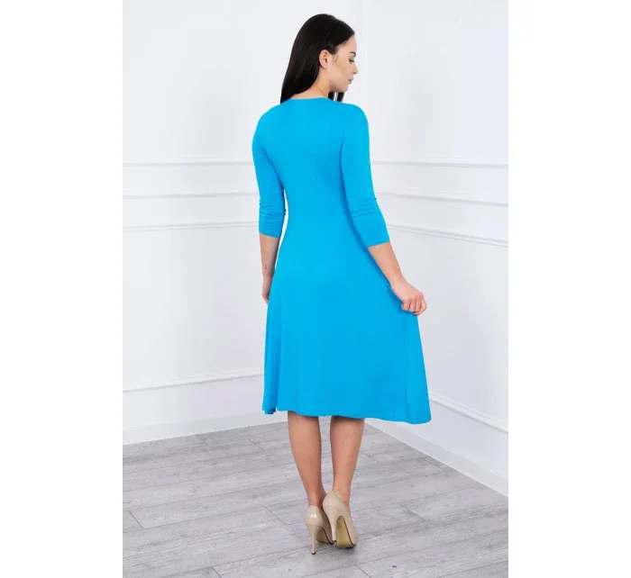 Šaty s výřezem pod prsy tyrkysové Šaty s výřezem pod prsy tyrkysové