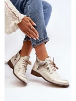 model 21646171 Nízké Kozačky Kožené Dámské Stříbrné - Zazoo