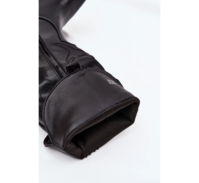 Kozaki Kowbojki Na Słupku Eko Skórzane Ocieplane Czarne Zareen