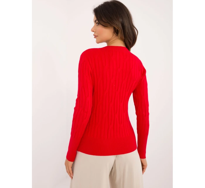 Sweter AT SW ciemny czerwony model 20742494 - FPrice Sweter AT SW ciemny czerwony model 20742494 - FPrice