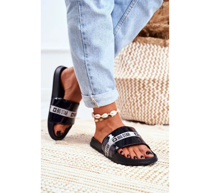 Women's Slides Big Star Painted Black