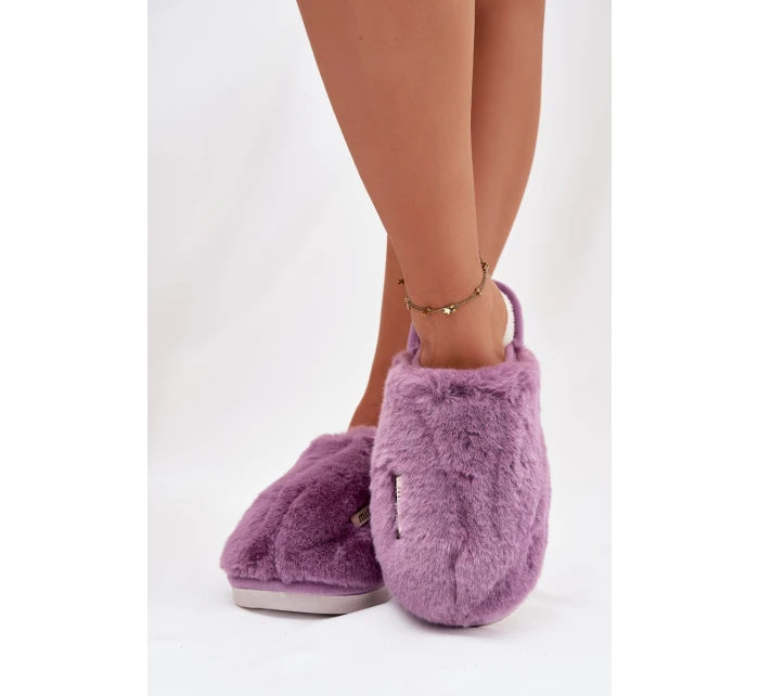 Dámské huňaté pantofle – fialové Belinna Dámské huňaté pantofle – fialové Belinna