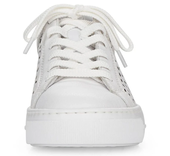 Skórzane buty W białe model 22018131 - Rieker