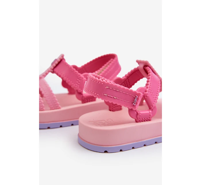 Dětské sandálky Na suchý zip  Růžové model 21661998 - Zaxy