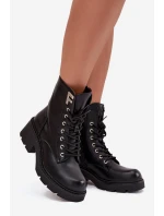 Dámské workery kotníkové boty na klínku zateplené s F černé model 21707452 - Boto Dámské workery kotníkové boty na klínku zateplené s F černé model 21707452 - Boto