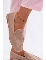 Dámské ploché mokasíny s lemovkou Vinceza Béžové Dámské ploché mokasíny s lemovkou Vinceza Béžové