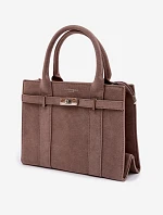 Kufříková kabelka z imitace semiše Tmavě béžová Noressa