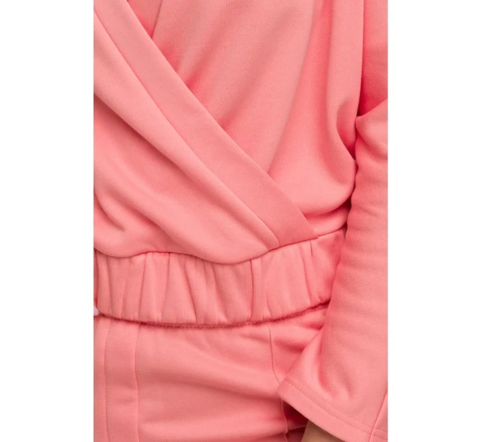 B292 Zavinovací mikina - korálová