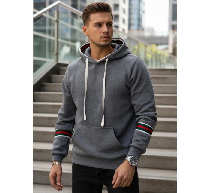 Pánská šedá mikina s kapucí Dstreet model 21994688 - FashionStreet