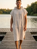 pánské vaflové pončo Saimaa s kapucí Egret