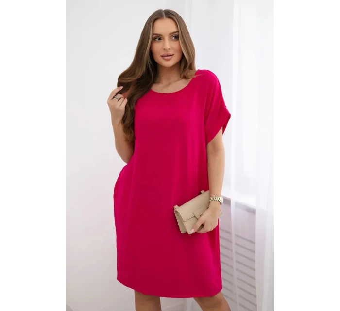 Šaty s kapsami fuchsie
