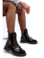 Dámské módní boty se zipem a ozdobami D&A MR870-76 černé