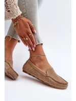 Dámské semišové mokasíny tmavě béžové model 21653934 - Boto Dámské semišové mokasíny tmavě béžové model 21653934 - Boto