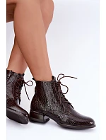 Lakované kozačky s hnědé model 22580105 - VINCEZA Lakované kozačky s hnědé model 22580105 - VINCEZA
