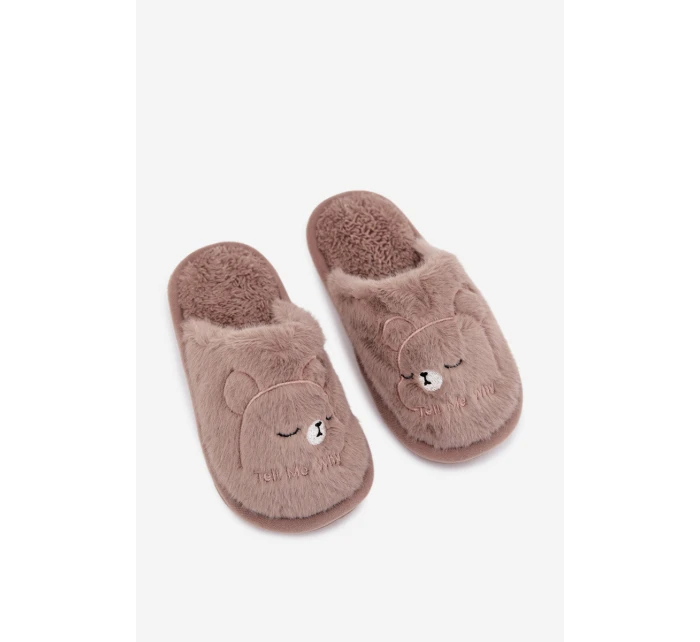 Dětské bačkory s kožíškem – tmavě béžové Norene Dětské bačkory s kožíškem – tmavě béžové Norene