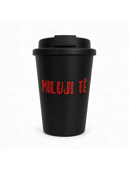 MILUJI TĚ - černý termohrnek 300 ml