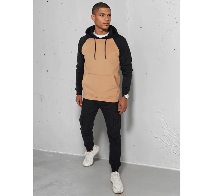 Pánská základní mikina s kapucí ve velbloudí barvě Dstreet model 21985971 - FashionStreet