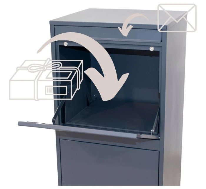 KURÝRNÍ POŠTOVNÍ SCHRÁNKA 2V1 STOJÍCÍ 38X41X102CM 1068749 KURÝRNÍ POŠTOVNÍ SCHRÁNKA 2V1 STOJÍCÍ 38X41X102CM 1068749