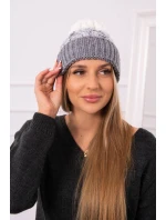 Dámská čepice Samara K346 šedá+bílá