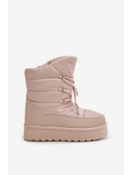 Sněhule Na Platformě Na Zip Big Star OO274885 Béžové