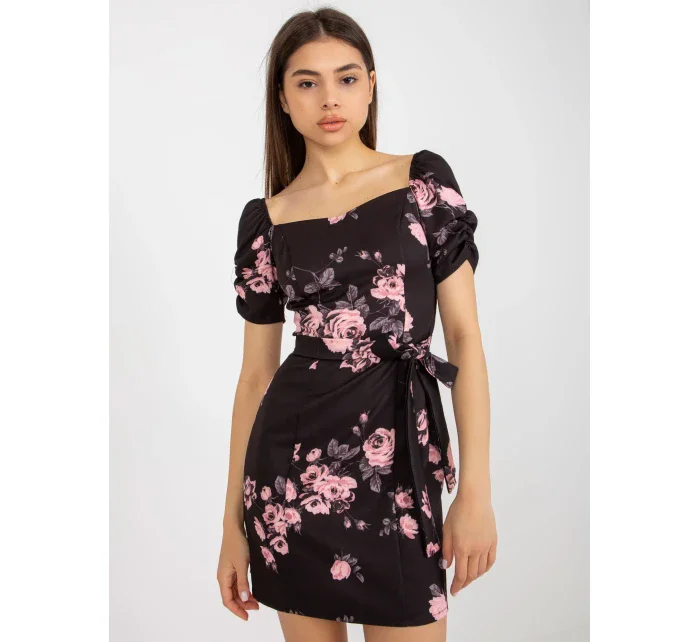 Šaty LK SK 508641.29 černá a růžová Šaty LK SK 508641.29 černá a růžová