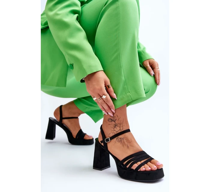 Dámské semišové sandály na platformě Černé Verda Dámské semišové sandály na platformě Černé Verda