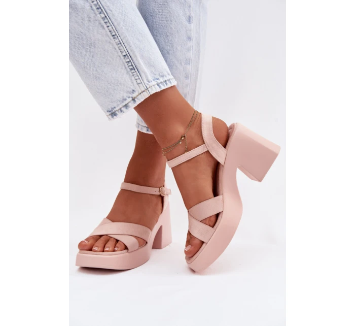 Sandály na podpatku model 225107 Step in style Sandály na podpatku model 225107 Step in style