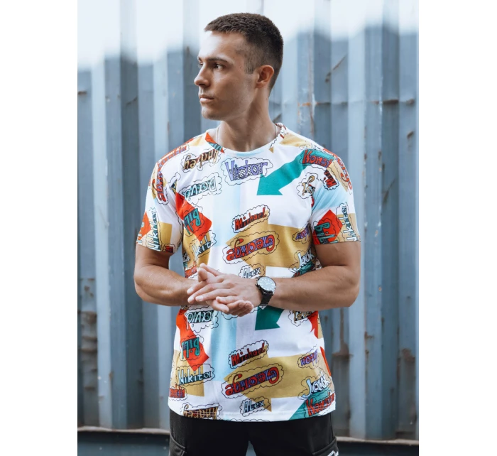 Pánské tričko s potiskem bílé model 21978287 - Dstreet Pánské tričko s potiskem bílé model 21978287 - Dstreet