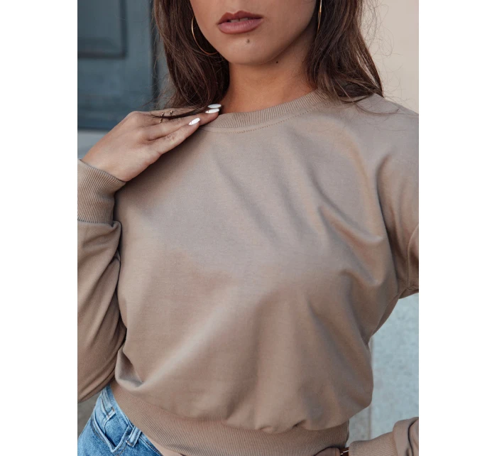 CASUALVIBE dámská klasická mikina světle hnědá FashionStreet BY1302