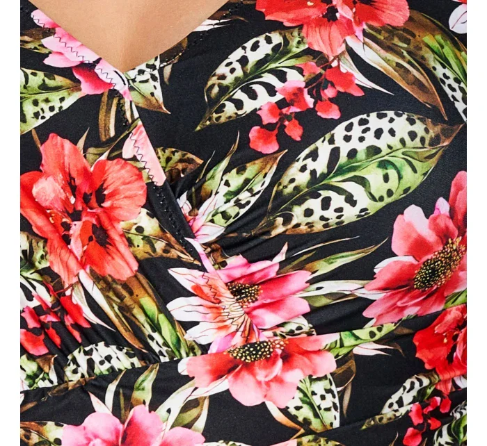 Dámské jednodílné plavky 60 black Floral - AVA Dámské jednodílné plavky 60 black Floral - AVA