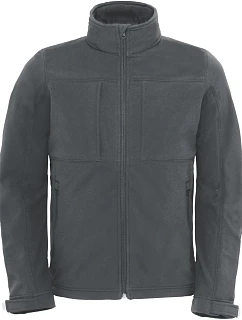 B&C Hooded Softshell /men Pánská 3-vrstvá softshellová bunda s kapucí 01.1950 dark grey