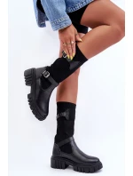 Dámské kotníkové boty s punčochou černé Abroze Dámské kotníkové boty s punčochou černé Abroze