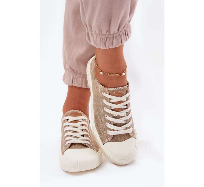 Dámské Textilní Tenisky Big Star RR274795 Béžové Dámské Textilní Tenisky Big Star RR274795 Béžové