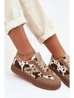 Dámské tenisky na platformě s tmavě béžové model 22039913 - Boto