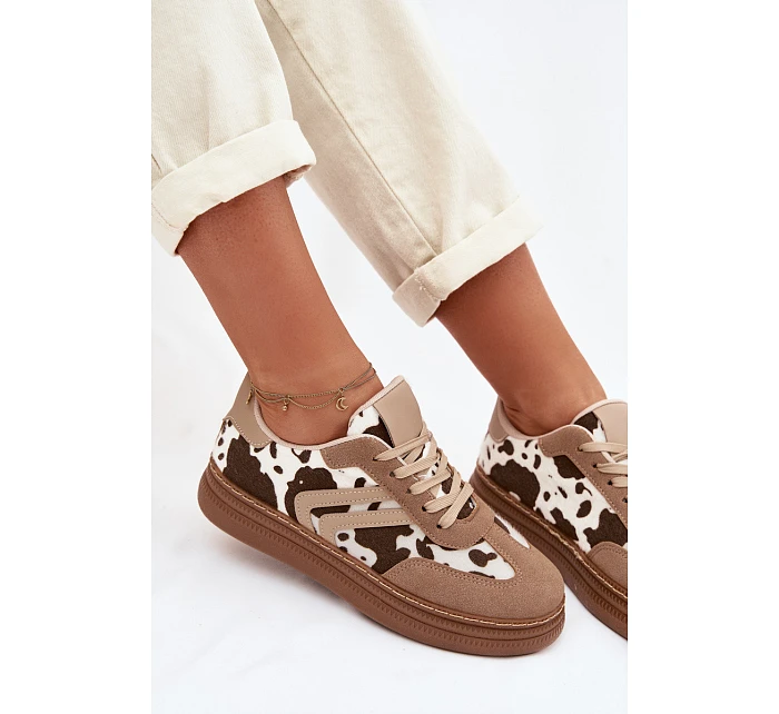 Dámské tenisky na platformě s tmavě béžové model 22039913 - Boto