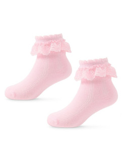 Dětské ponožky s ozdobnou krajkou SK-75