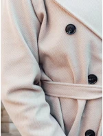 Dámský oversize kabát CASHMELY s dlouhým vázáním v béžové barvě FashionStreet NY0715