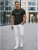 Pánské bavlněné tričko s potiskem černé FashionStreet NX5107R Pánské bavlněné tričko s potiskem černé FashionStreet NX5107R