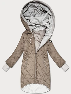 Dámská bunda s asymetrickým spodním okrajem S'West beige (B8555-12)